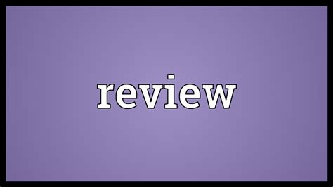 what does review mean.